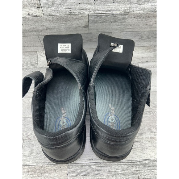 Orthofeet 510‎ Mens Black Leather Wide 2E Strap Shoes Size 10.5 main image 11
